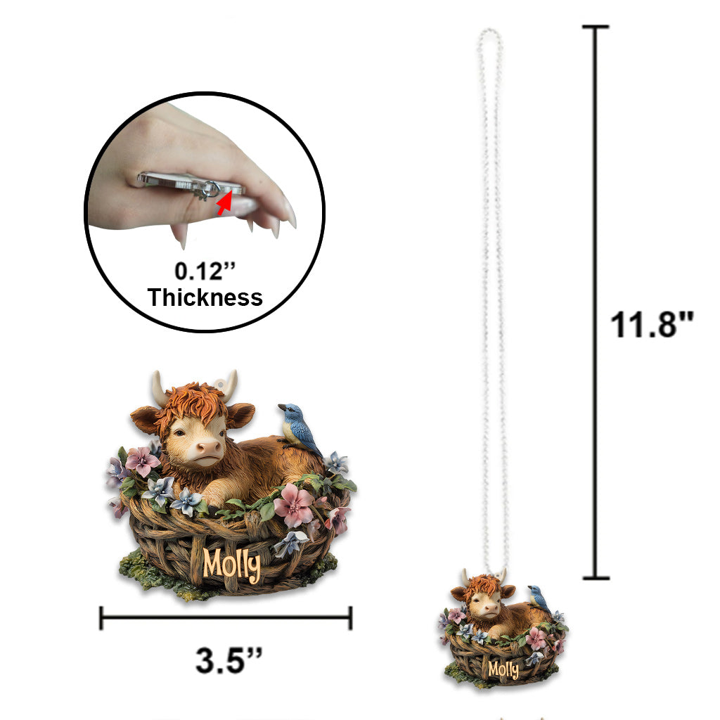 Cute Cows - Personalized Car Ornament