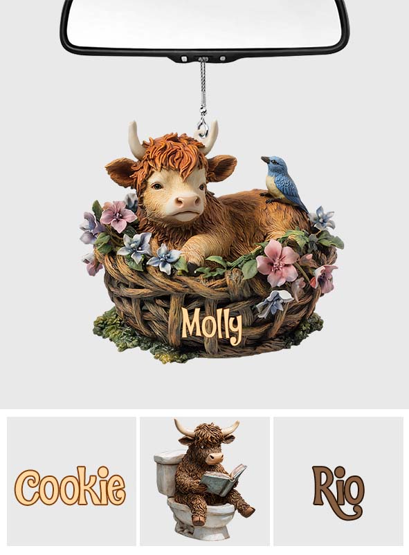 Cute Cows - Personalized Car Ornament