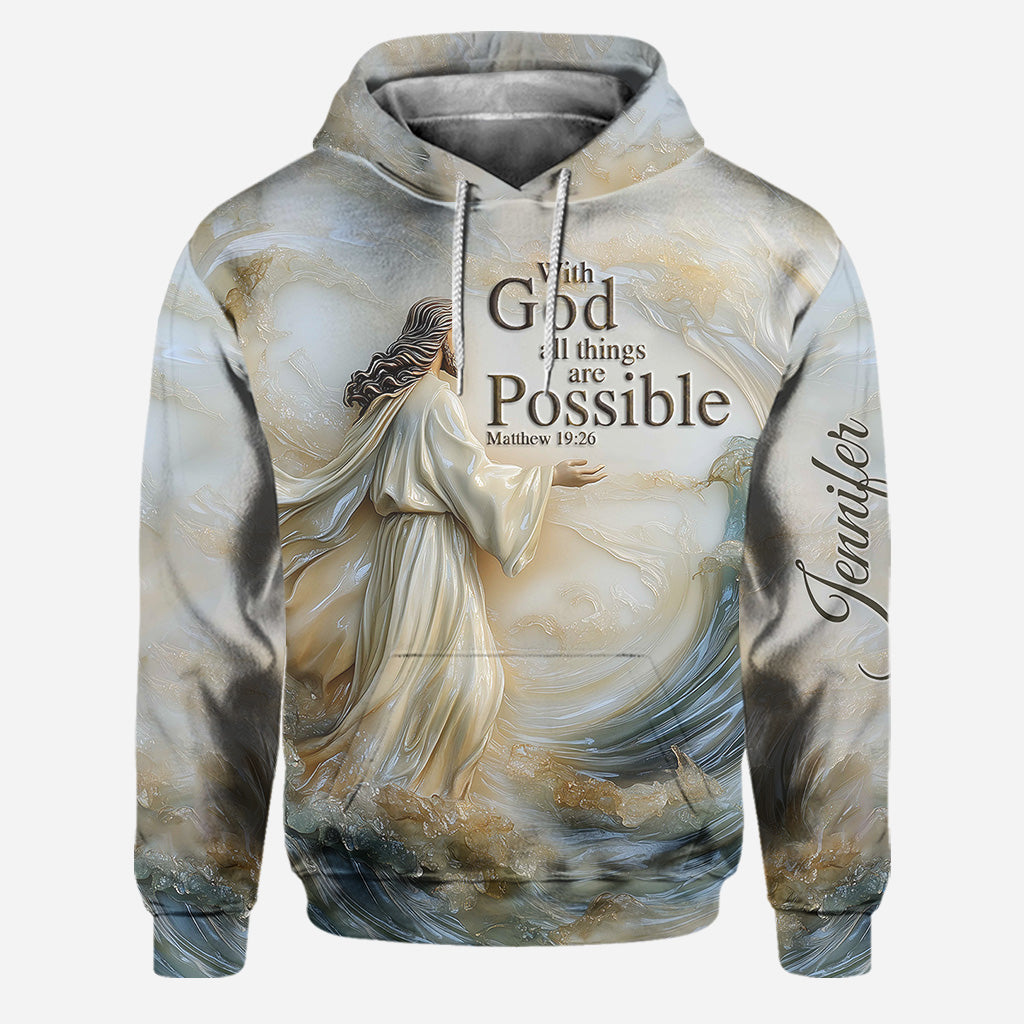 With God All Things Are Possible - Personalized Christian Hoodie and Leggings