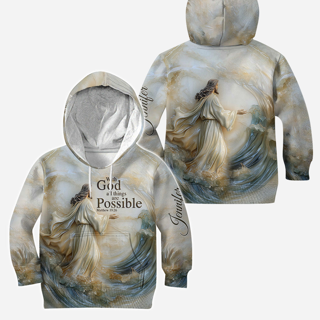 With God All Things Are Possible - Personalized Christian Hoodie and Leggings