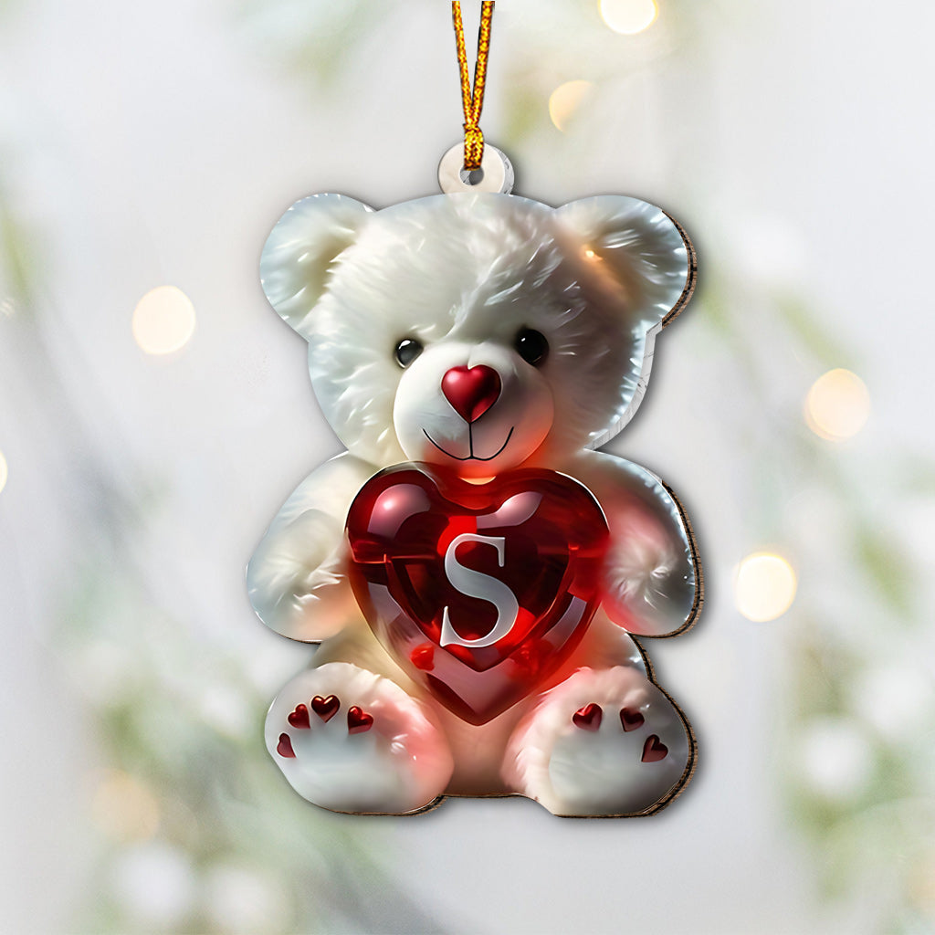 Cute Bear Letter - Personalized Kid Ornament