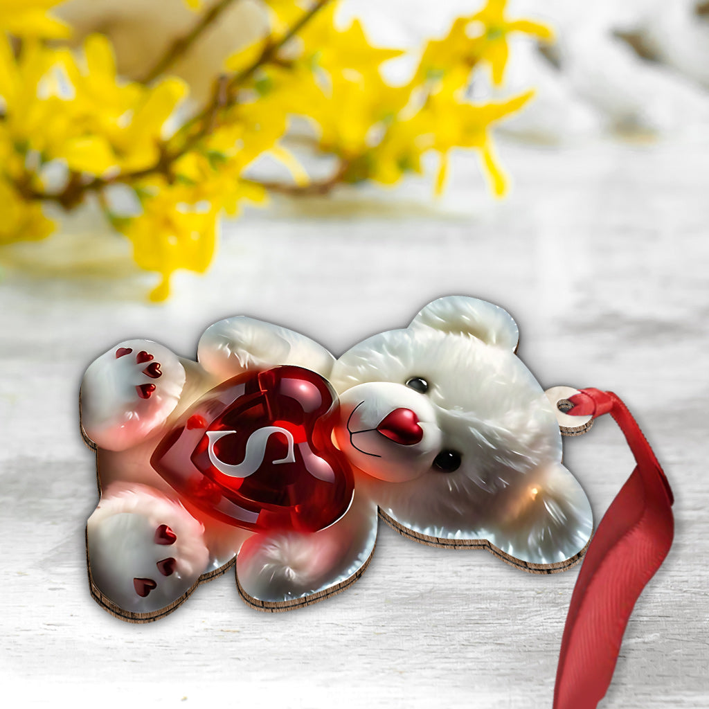 Cute Bear Letter - Personalized Kid Ornament