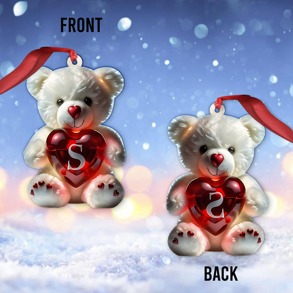 Cute Bear Letter - Personalized Kid Ornament