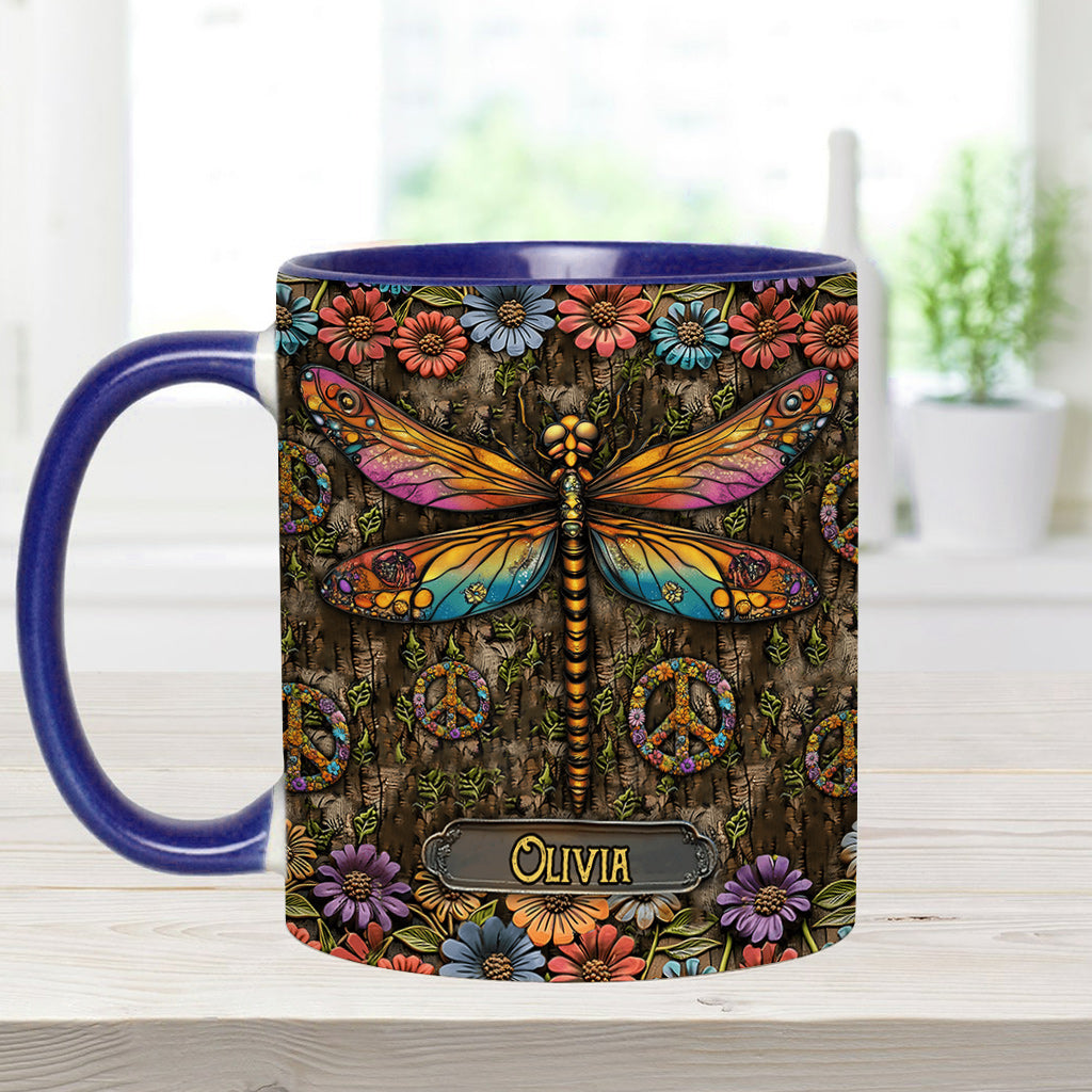 Personalisierte Tasse mit Hippie-Akzent für Hippie-Fans