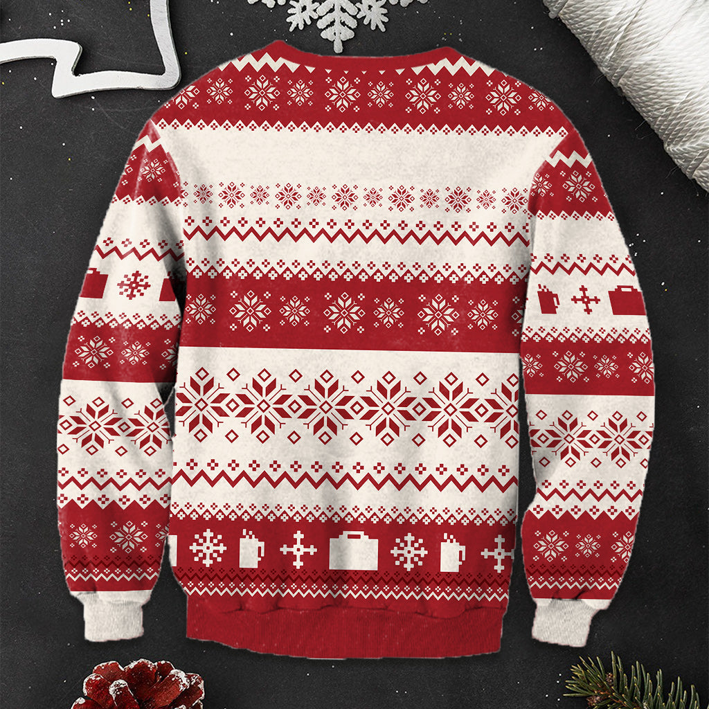 Schmücke die Hallen, aber nicht deine Kollegen – personalisierter hässlicher Pullover für Kollegen