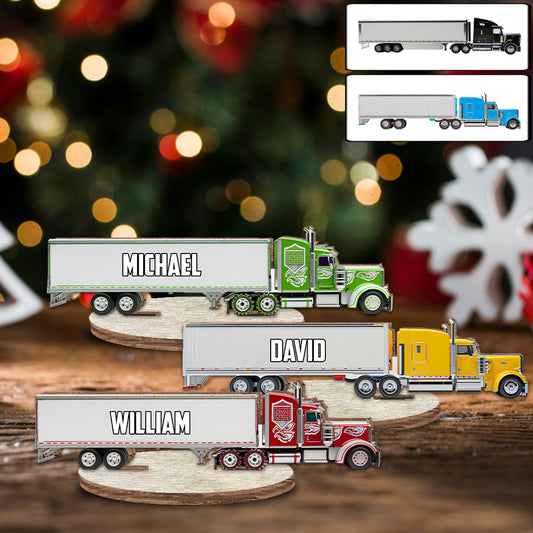 LKW-Geschenk für Enkelkinder – Personalisierte, freistehende Holzplakette für Kinder