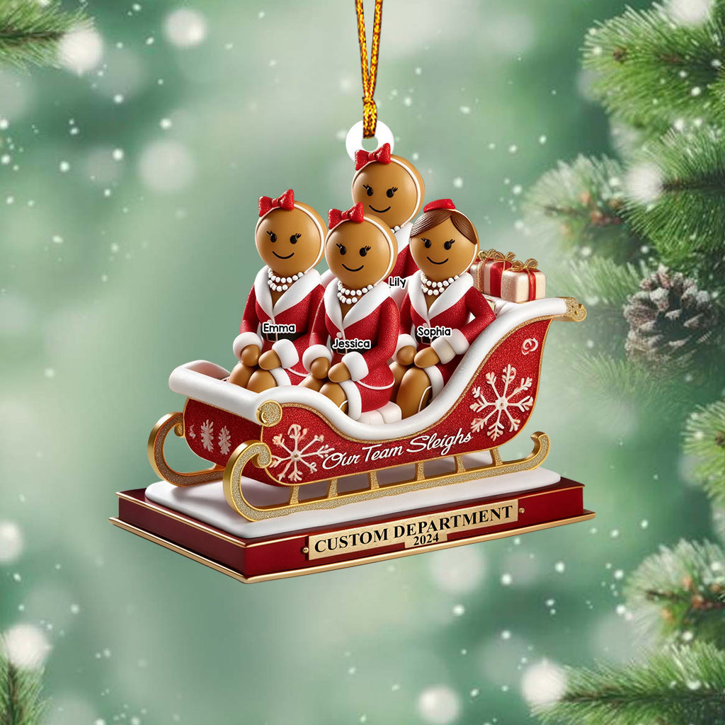 Unser Team-Schlitten, Weihnachtsgeschenke für Kollegen – personalisierter Weihnachtsschmuck für Kollegen