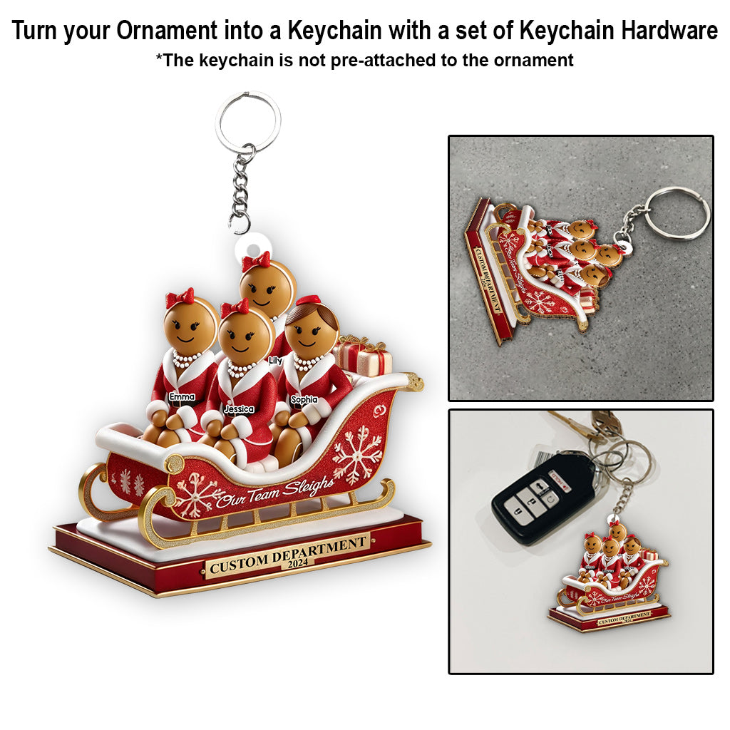 Unser Team-Schlitten, Weihnachtsgeschenke für Kollegen – personalisierter Weihnachtsschmuck für Kollegen