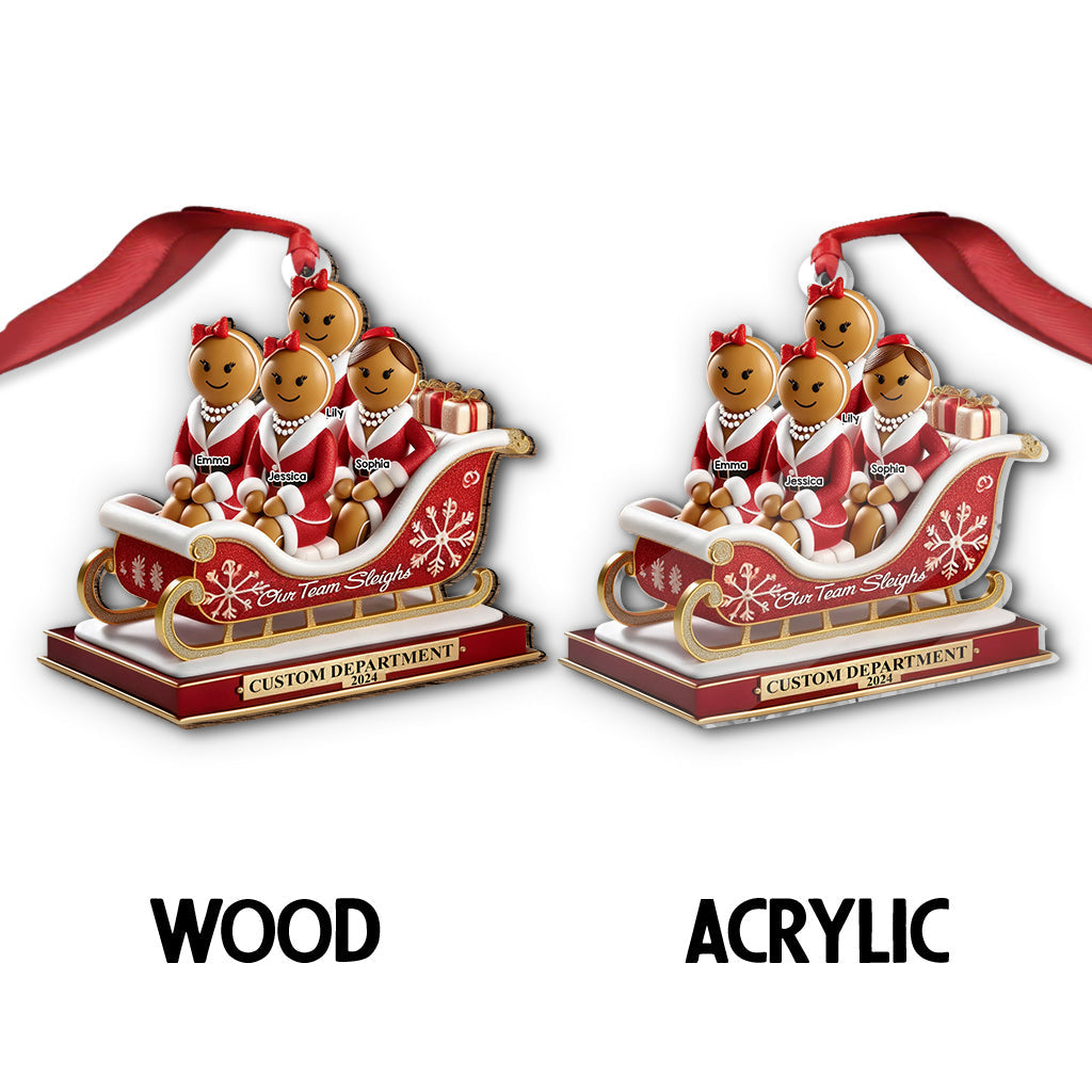 Unser Team-Schlitten, Weihnachtsgeschenke für Kollegen – personalisierter Weihnachtsschmuck für Kollegen