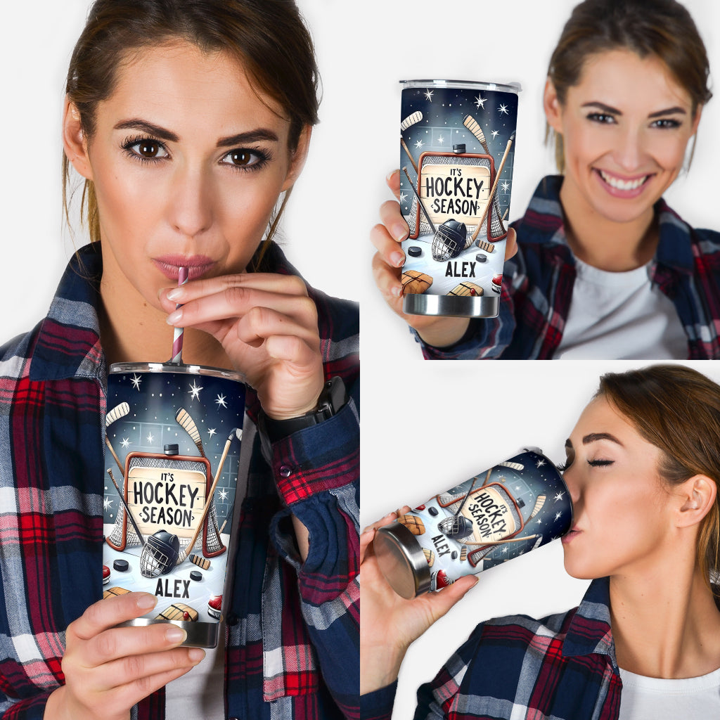 Hockey Season - Personalized Hockey Tumbler