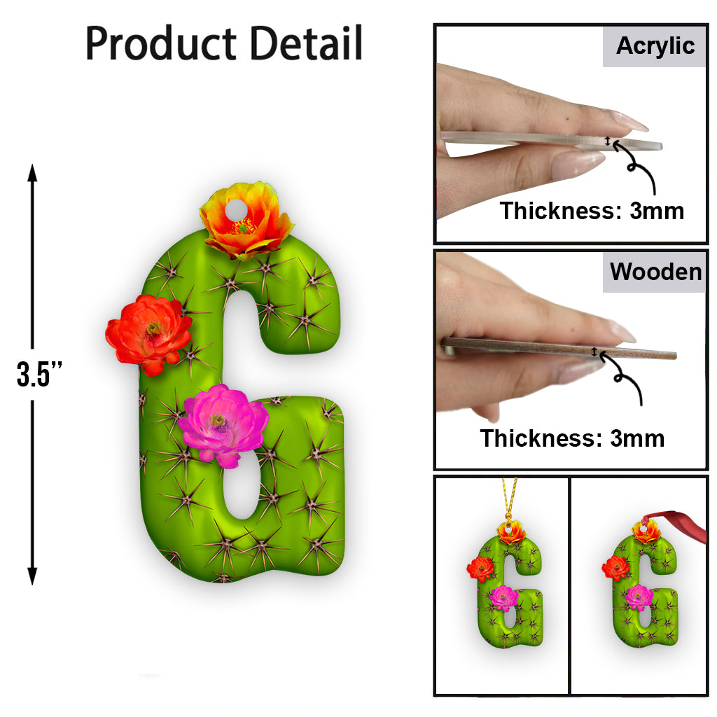 Cactus Letter - Personalized Cactus Ornament