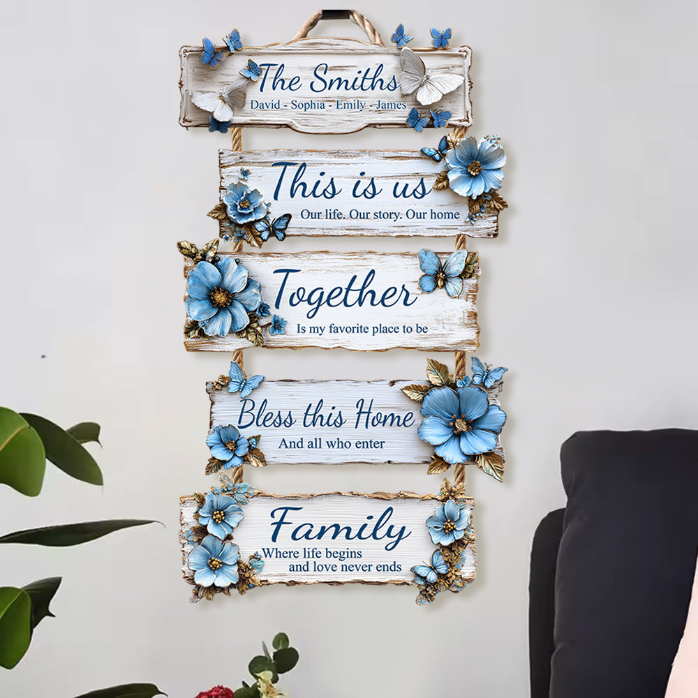 Das ist unsere Geschichte – personalisiertes Familienschild aus Palettenholz