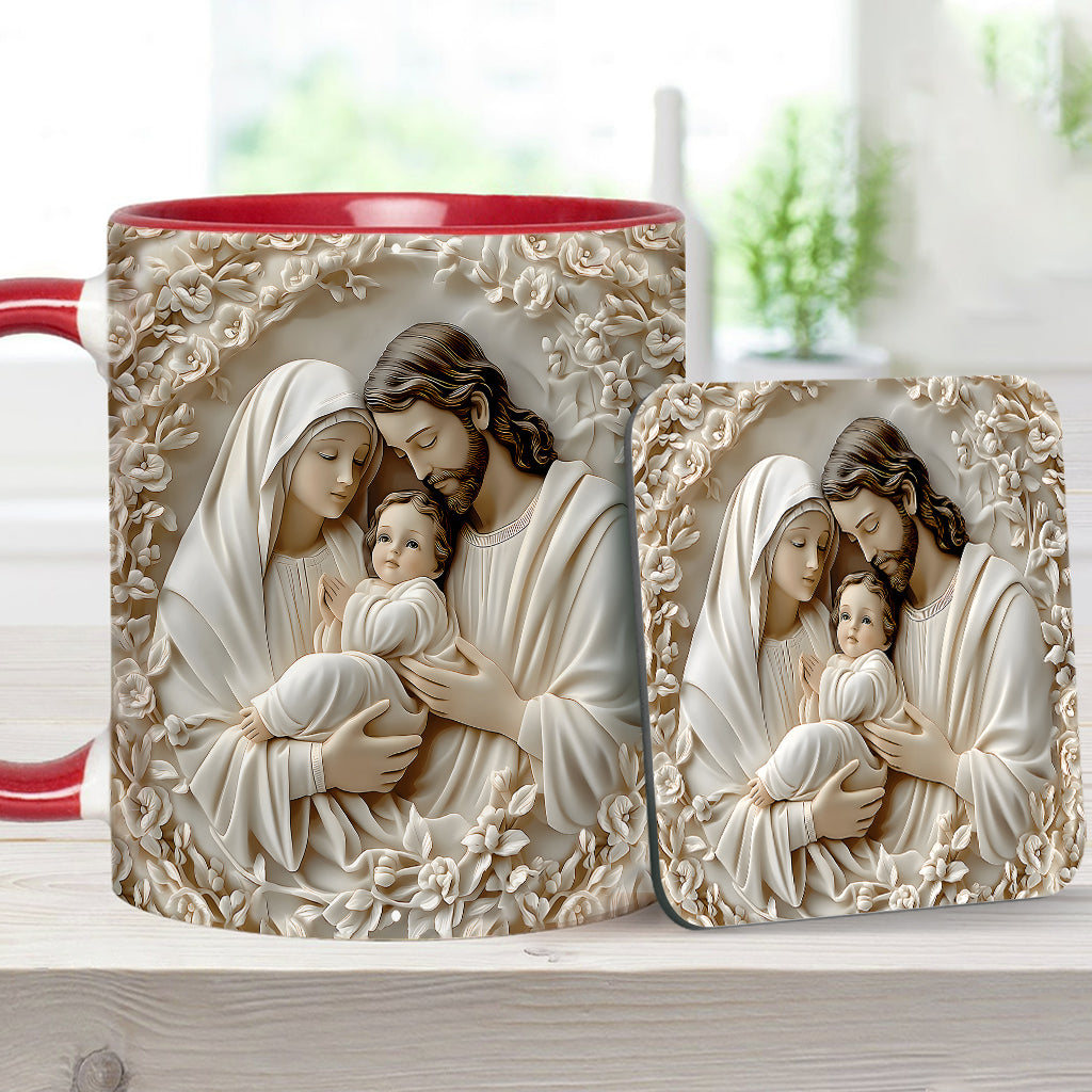 Die Heilige Familie – Personalisierte Tasse mit christlichem Akzent