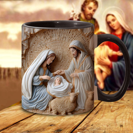 Krippenszene - Personalisierte Tasse mit christlichem Akzent