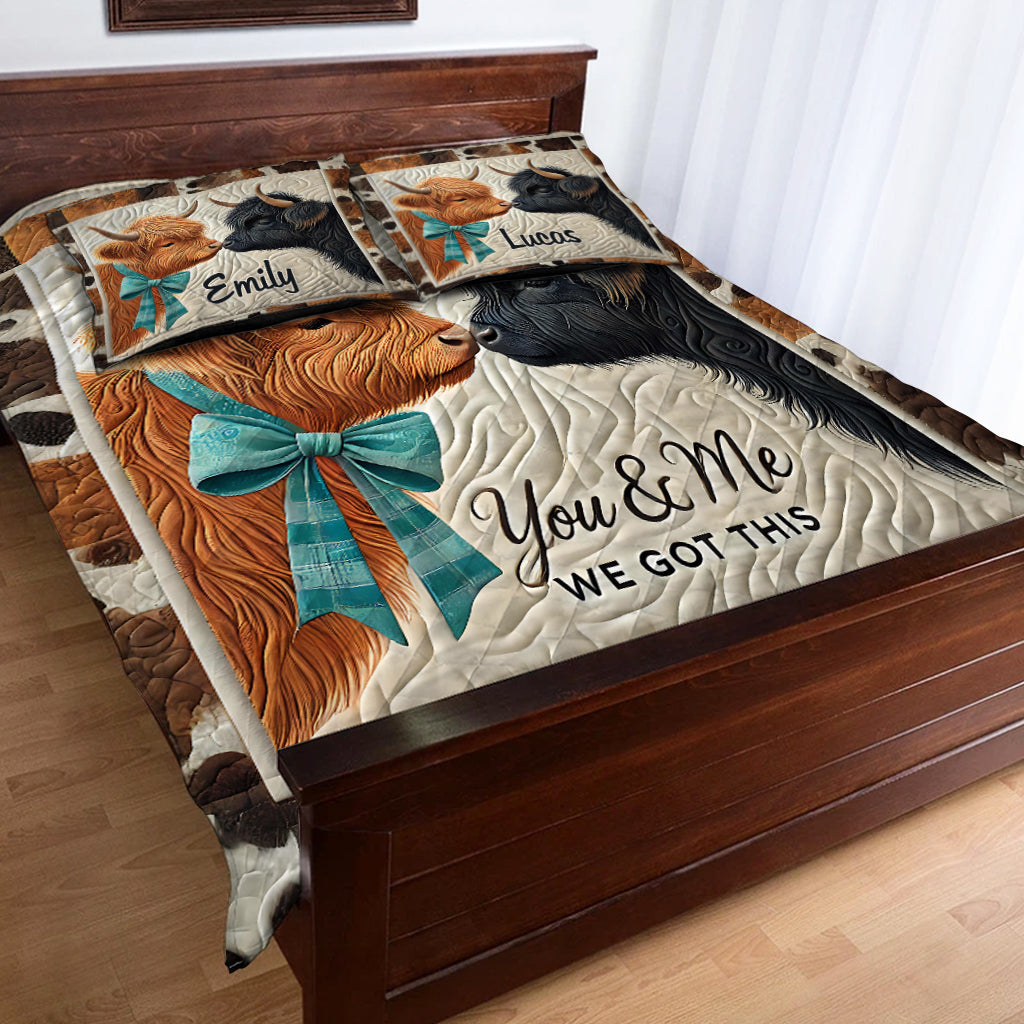 „Du und ich, wir schaffen das“ – personalisiertes Quilt-Set