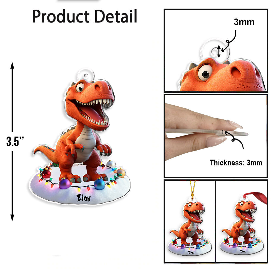 Niedliches Dinosaurier-Geschenk für Enkelkinder – personalisierter, individuell geformter Dinosaurier-Anhänger