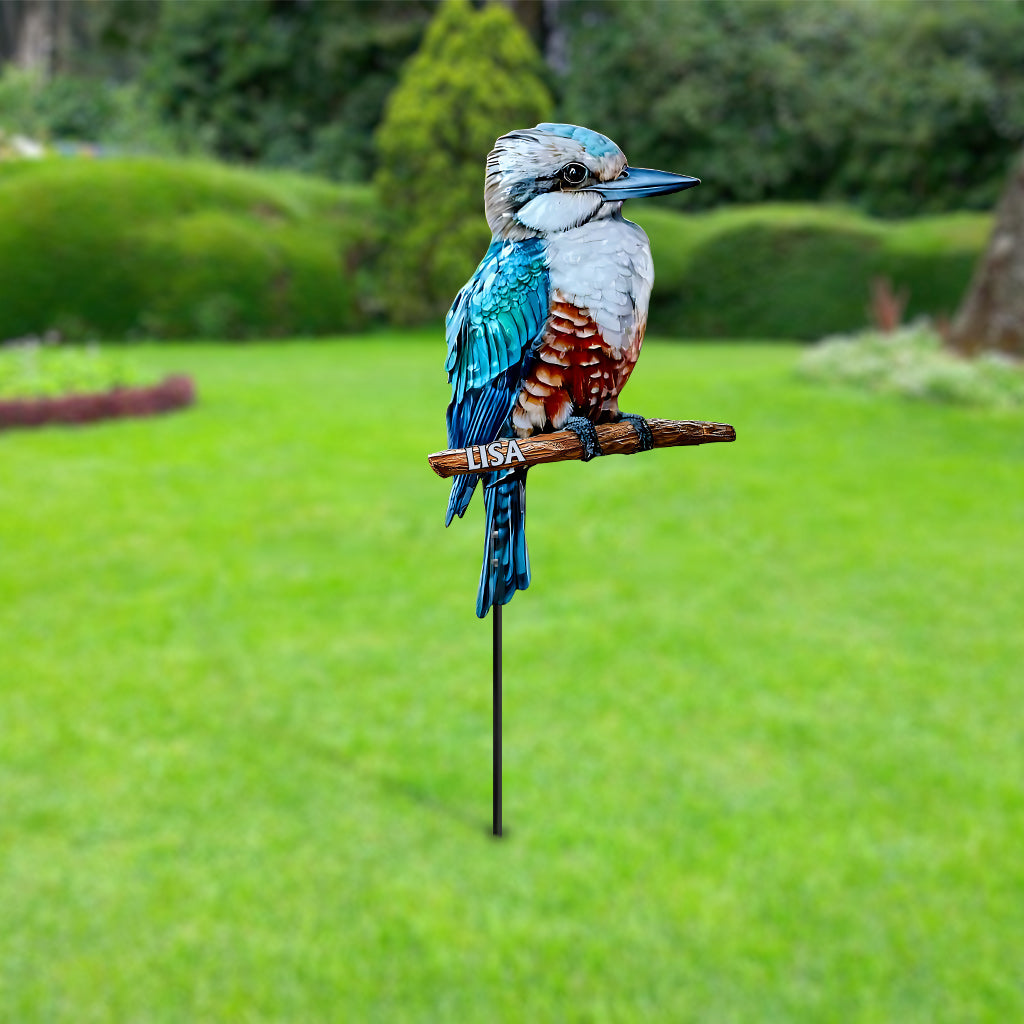 Blauer Kookaburra – Personalisierte Gartendekoration aus Metall