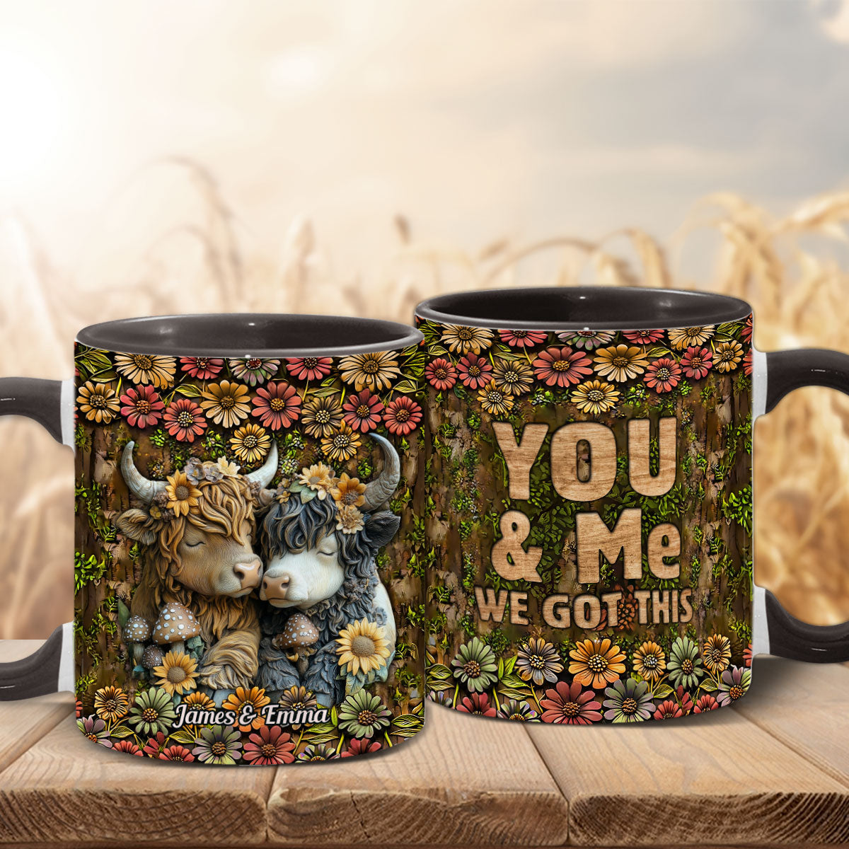 Happy Couple Country Style - Personalized Accent Mug