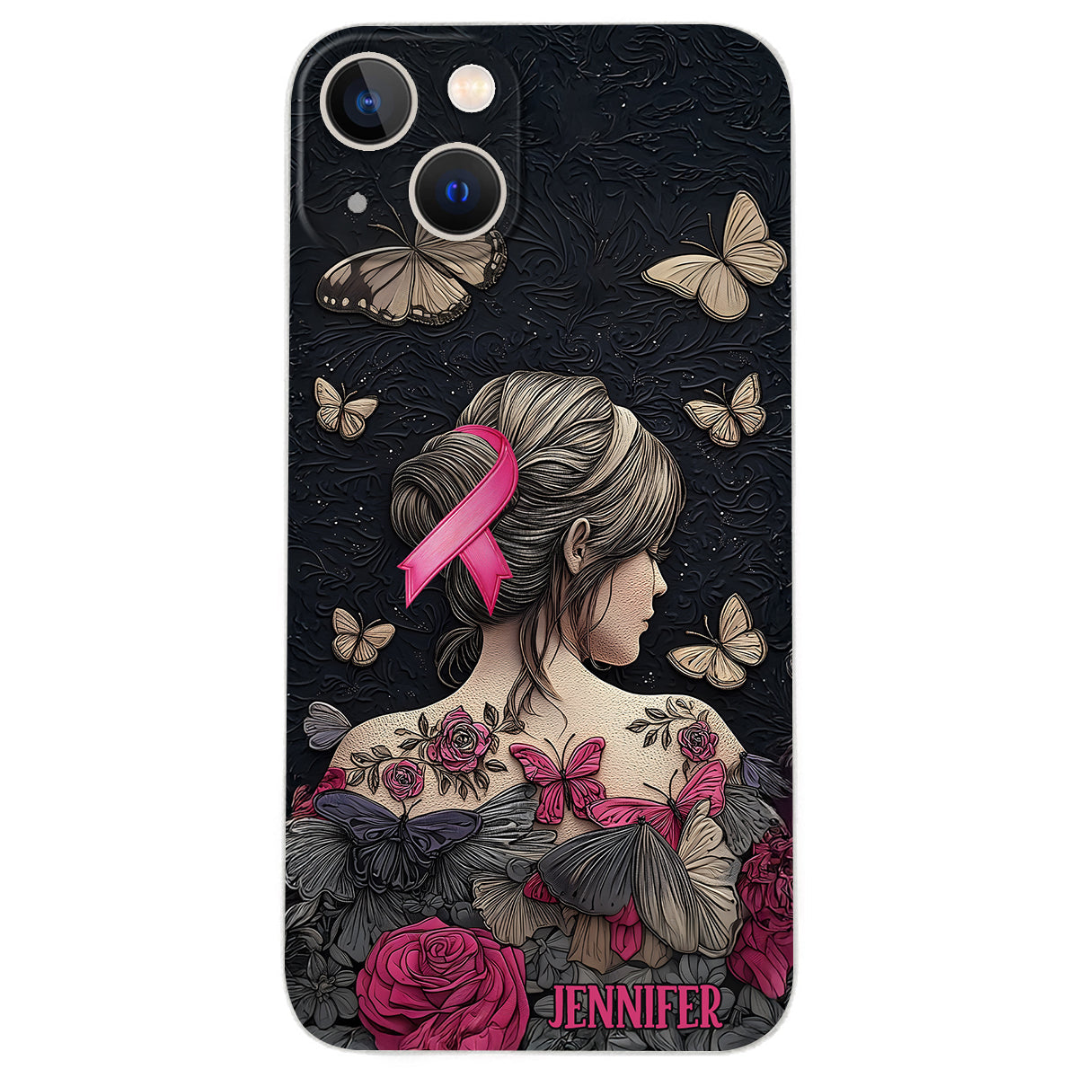 Breast Cancer Awareness - Personalized Breast Cancer Awareness Leather Phone Case