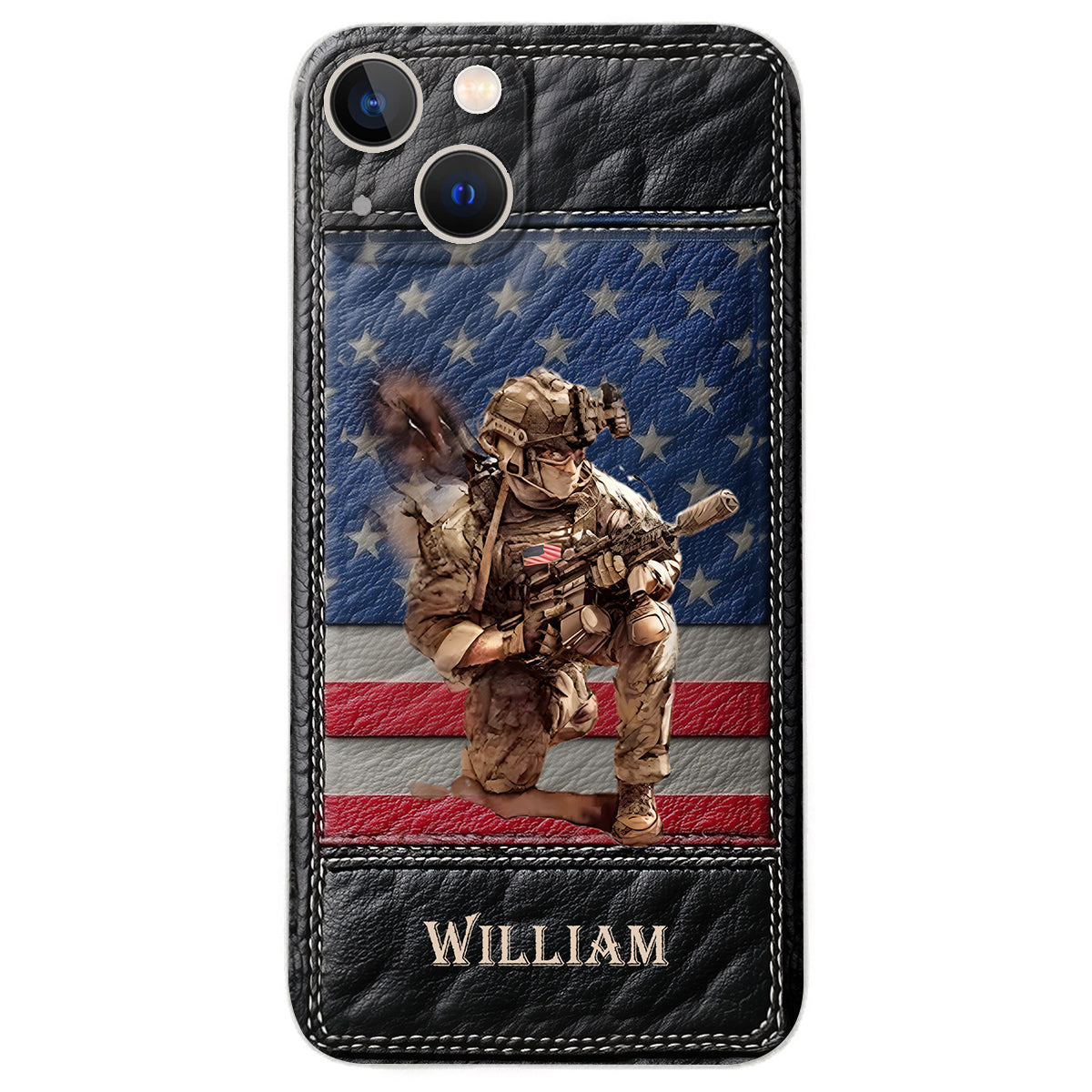 Military Art - Personalized Veteran Leather Phone Case