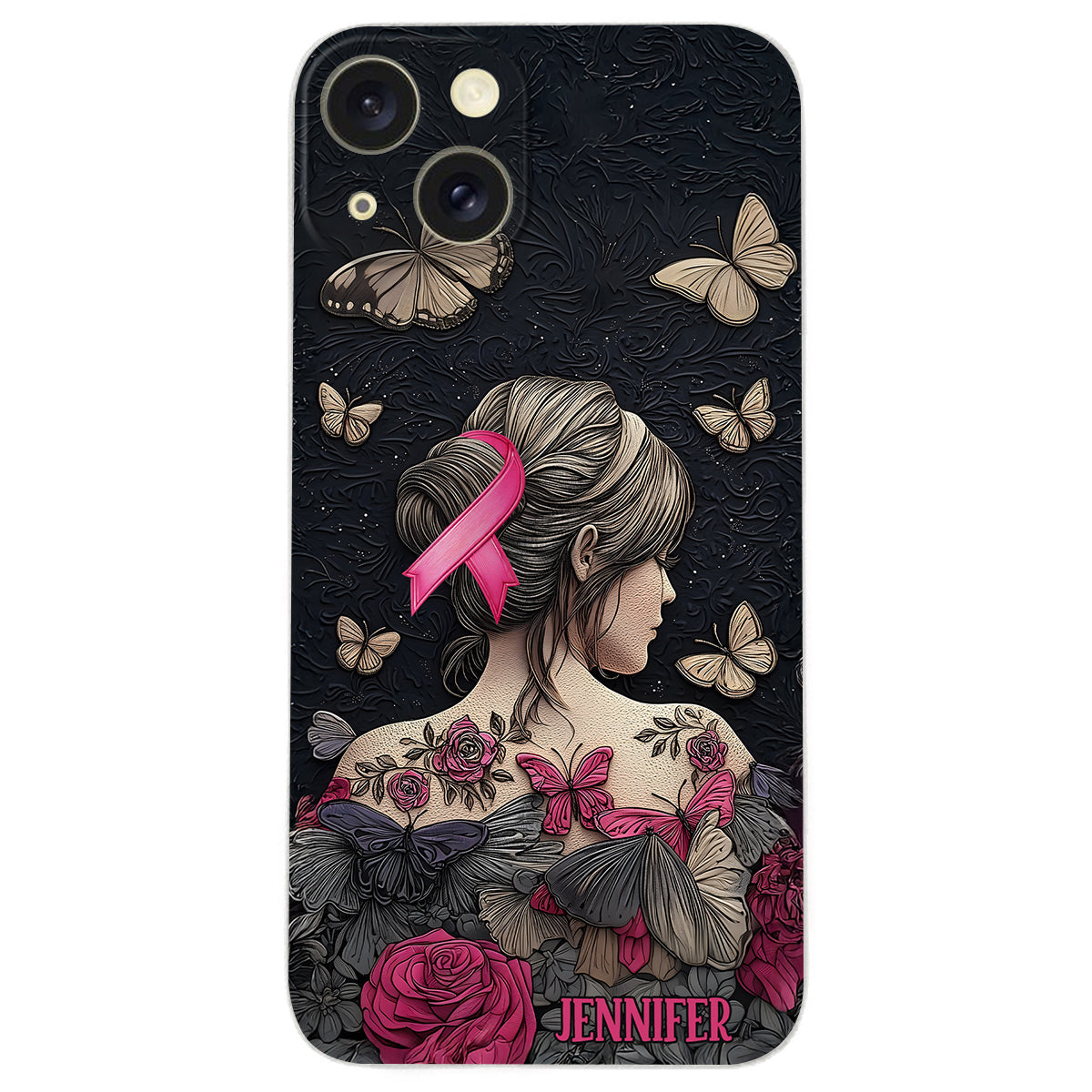 Breast Cancer Awareness - Personalized Breast Cancer Awareness Leather Phone Case