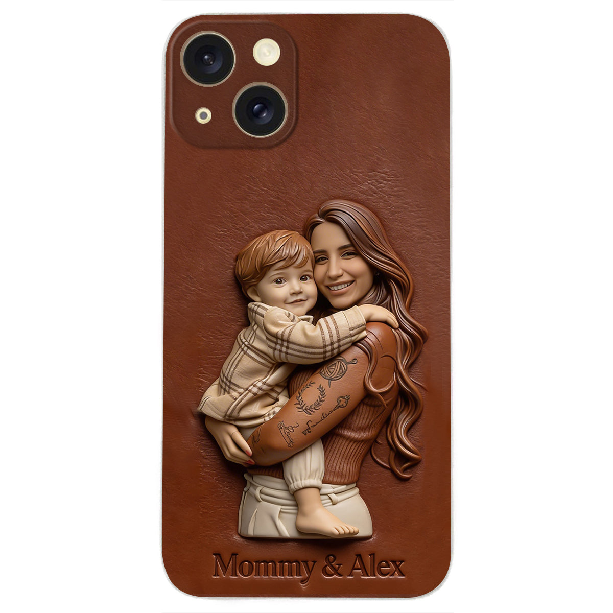 Personalisierte Handyhülle aus Leder mit Foto – Geschenkidee für Mama, Oma