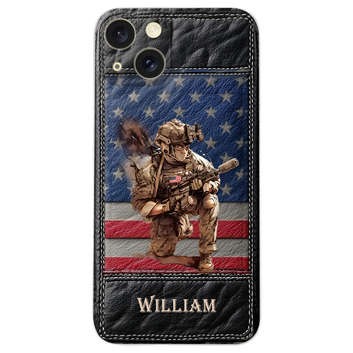 Military Art - Personalized Veteran Leather Phone Case