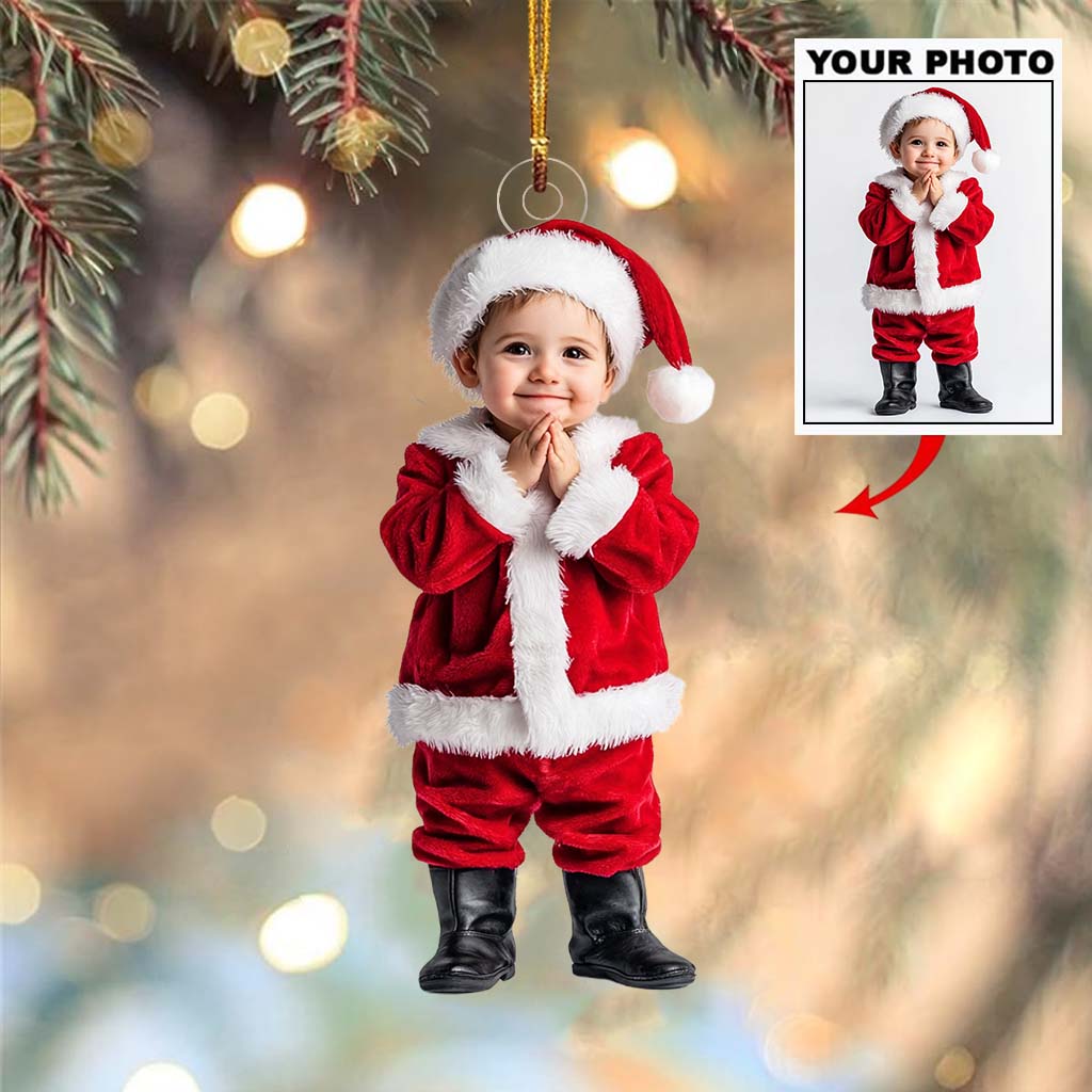 Foto-Weihnachtsbaumschmuck als Geschenk für Enkelkinder – personalisierter, individuell geformter Weihnachtsbaumschmuck