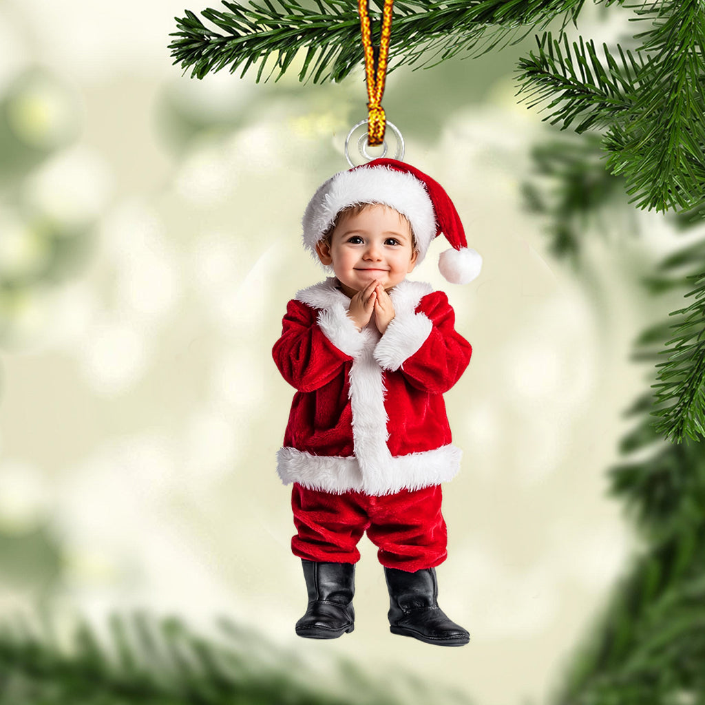 Foto-Weihnachtsbaumschmuck als Geschenk für Enkelkinder – personalisierter, individuell geformter Weihnachtsbaumschmuck