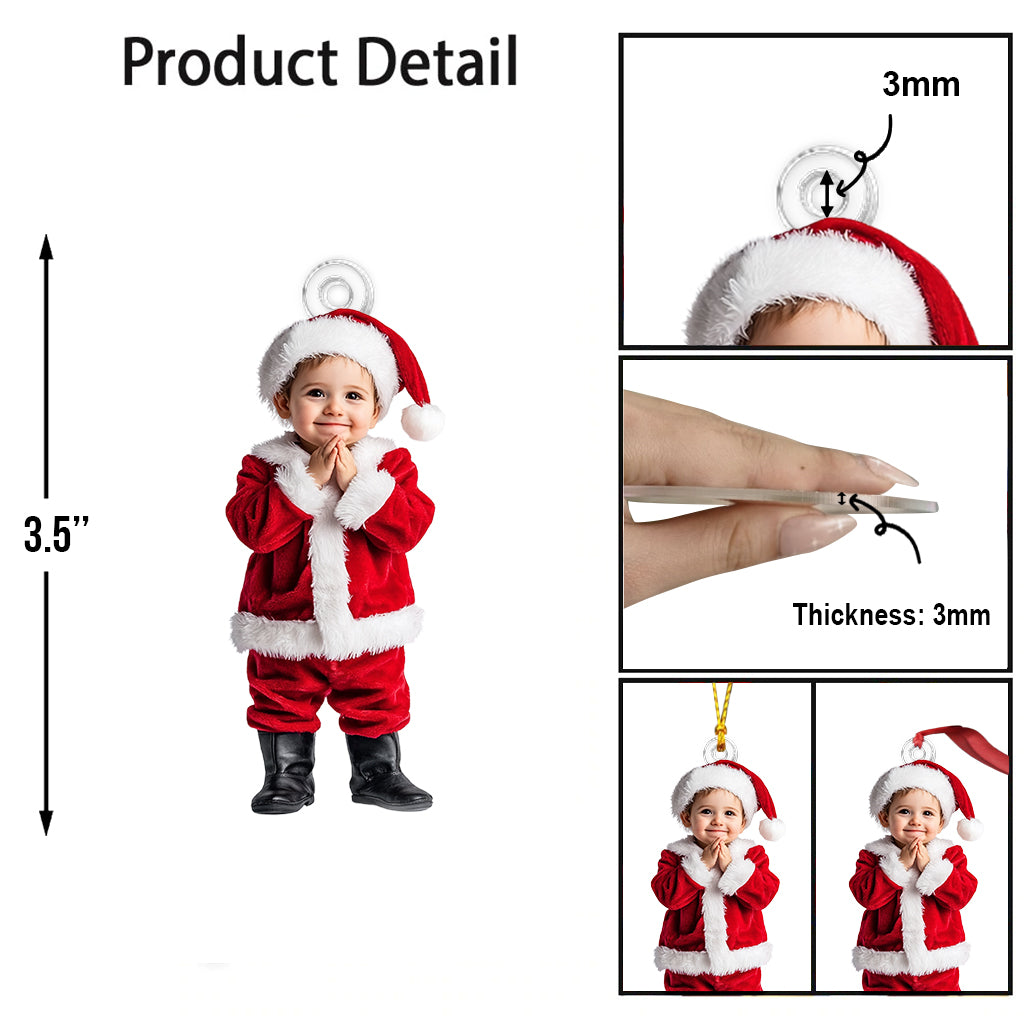 Foto-Weihnachtsbaumschmuck als Geschenk für Enkelkinder – personalisierter, individuell geformter Weihnachtsbaumschmuck