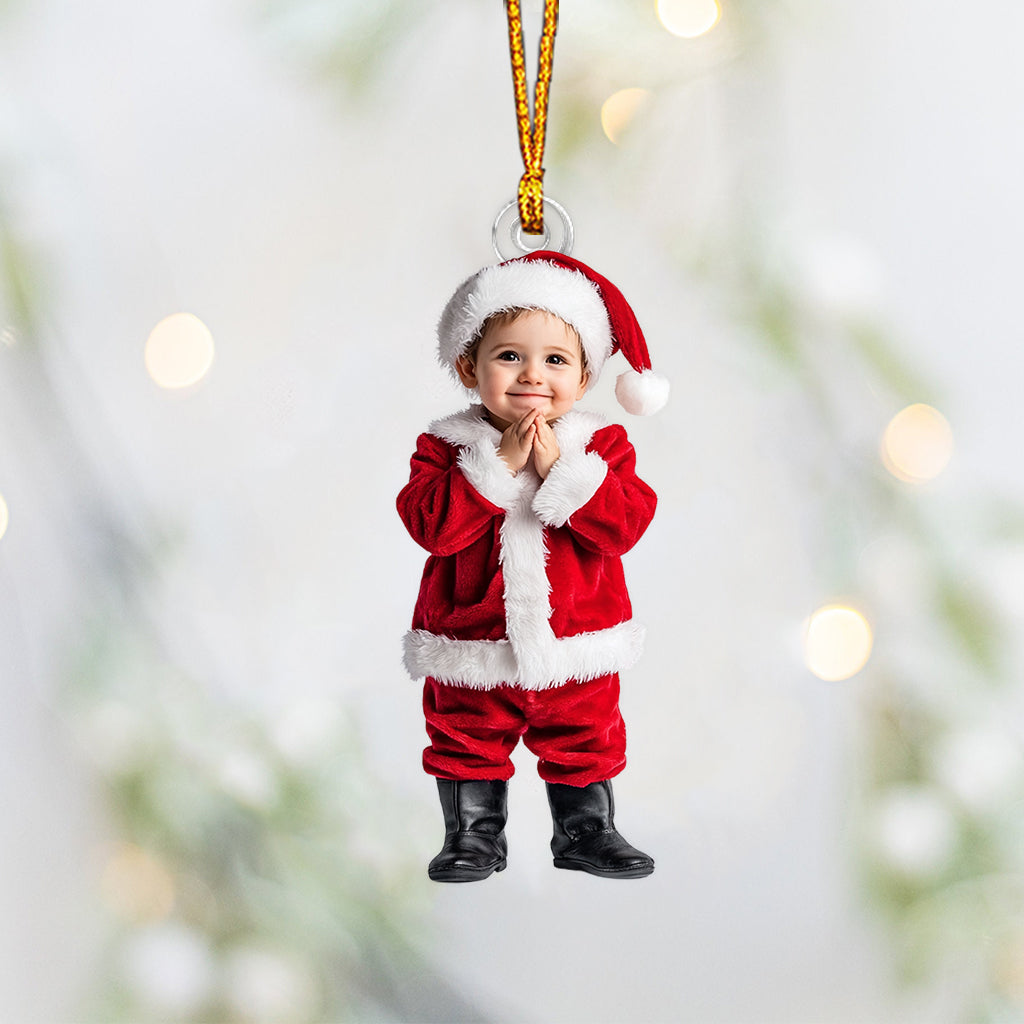 Foto-Weihnachtsbaumschmuck als Geschenk für Enkelkinder – personalisierter, individuell geformter Weihnachtsbaumschmuck