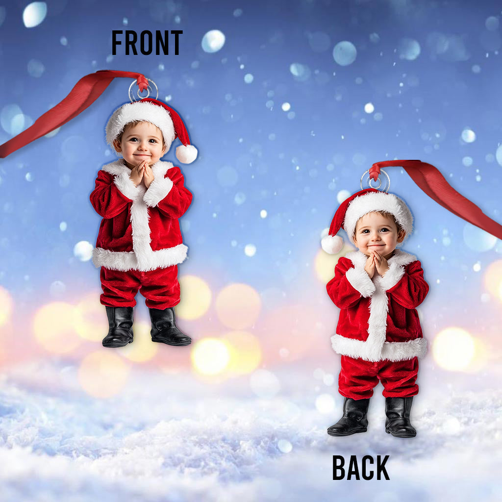 Foto-Weihnachtsbaumschmuck als Geschenk für Enkelkinder – personalisierter, individuell geformter Weihnachtsbaumschmuck