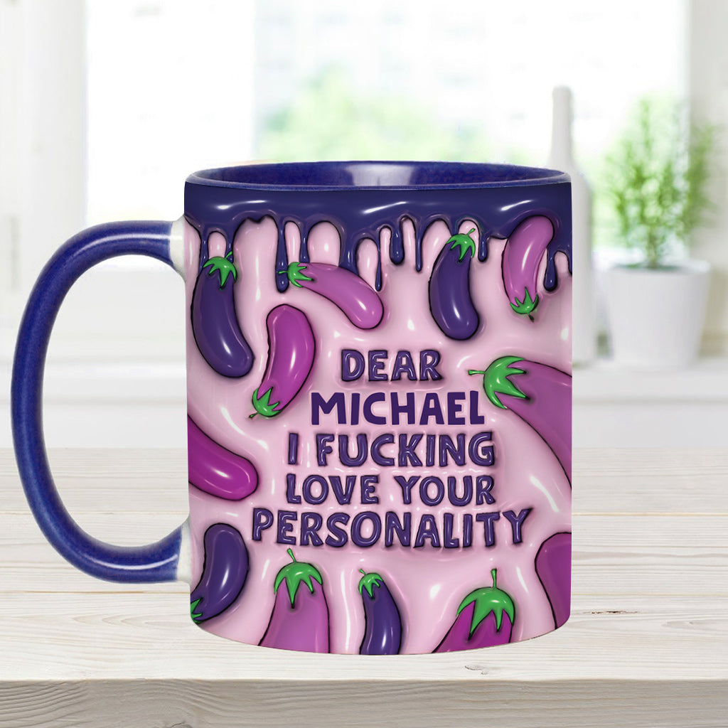 Ich liebe deine Persönlichkeit – Personalisierte Tasse für Paare