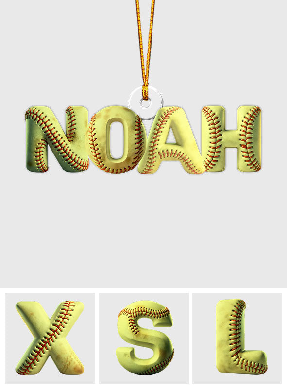 Softball Name Ornament - Personalized Softball Custom Shaped Ornament