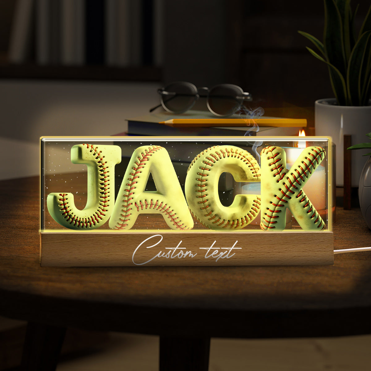 Softball Name - Personalized Softball Custom LED Night Light