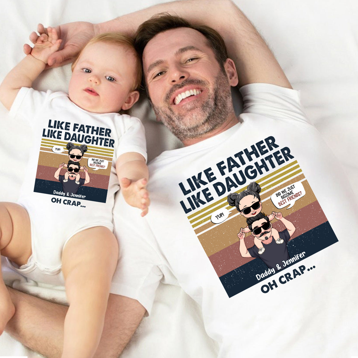 Sind wir jetzt beste Freunde? – Geschenk für Papa, Neugeborenes, Baby (0–1 Jahr), frischgebackenen Papa – Personalisiertes Set