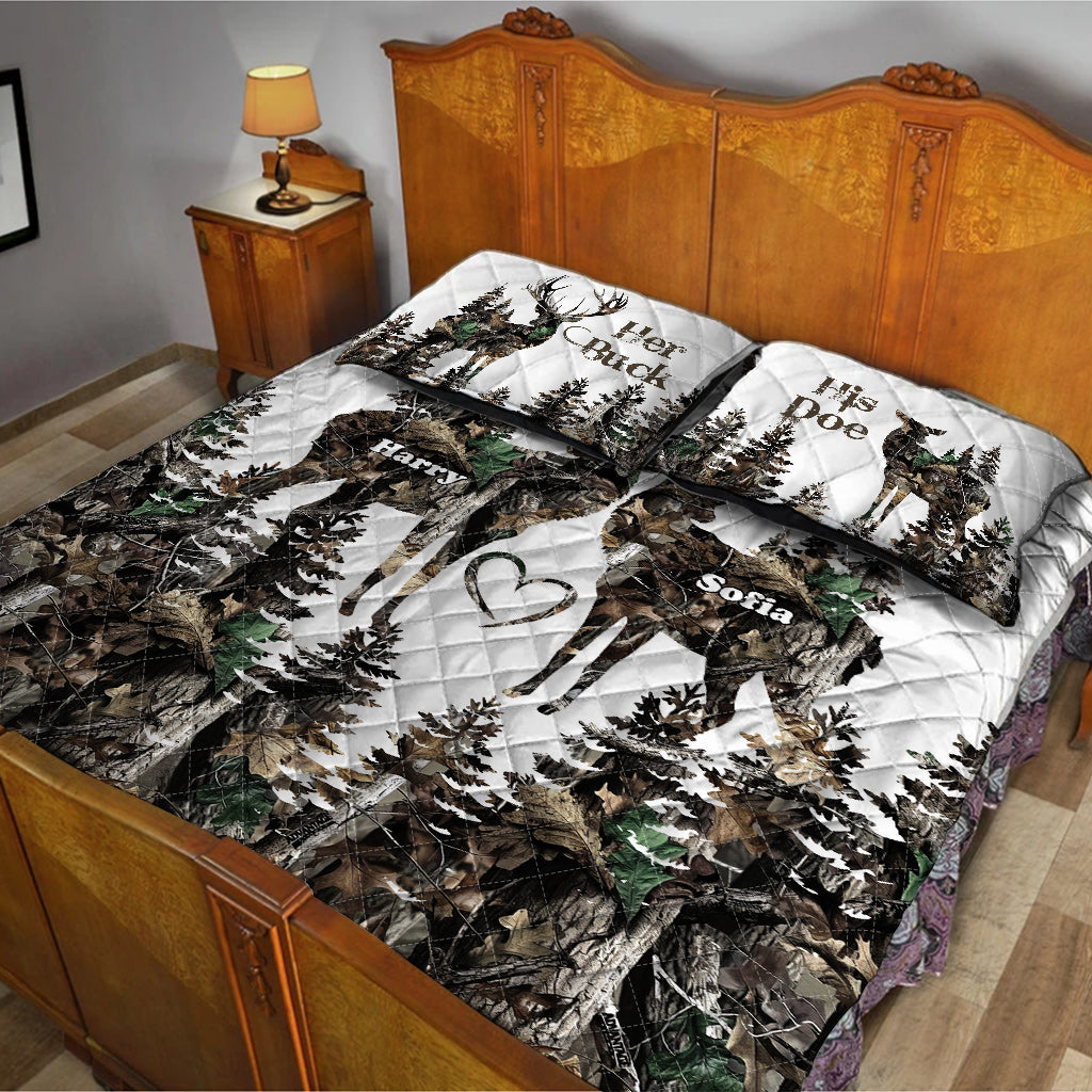 Her Buck His Doe - Personalisiertes Jagd-Quilt-Set