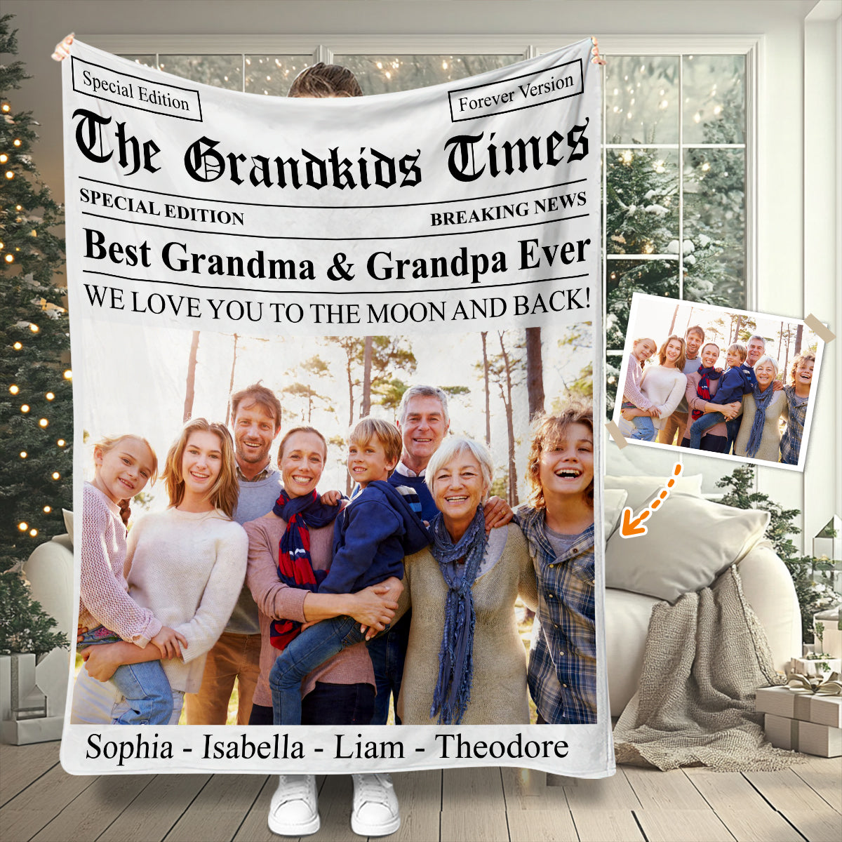 Die beste Oma aller Zeiten – Personalisierte Oma-Decke von The Grandma Times