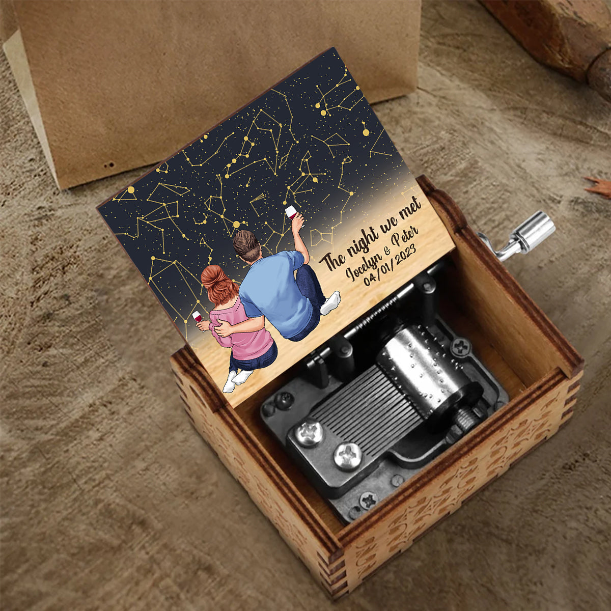 The Night We Met - Personalized Couple Hand Crank Music Box