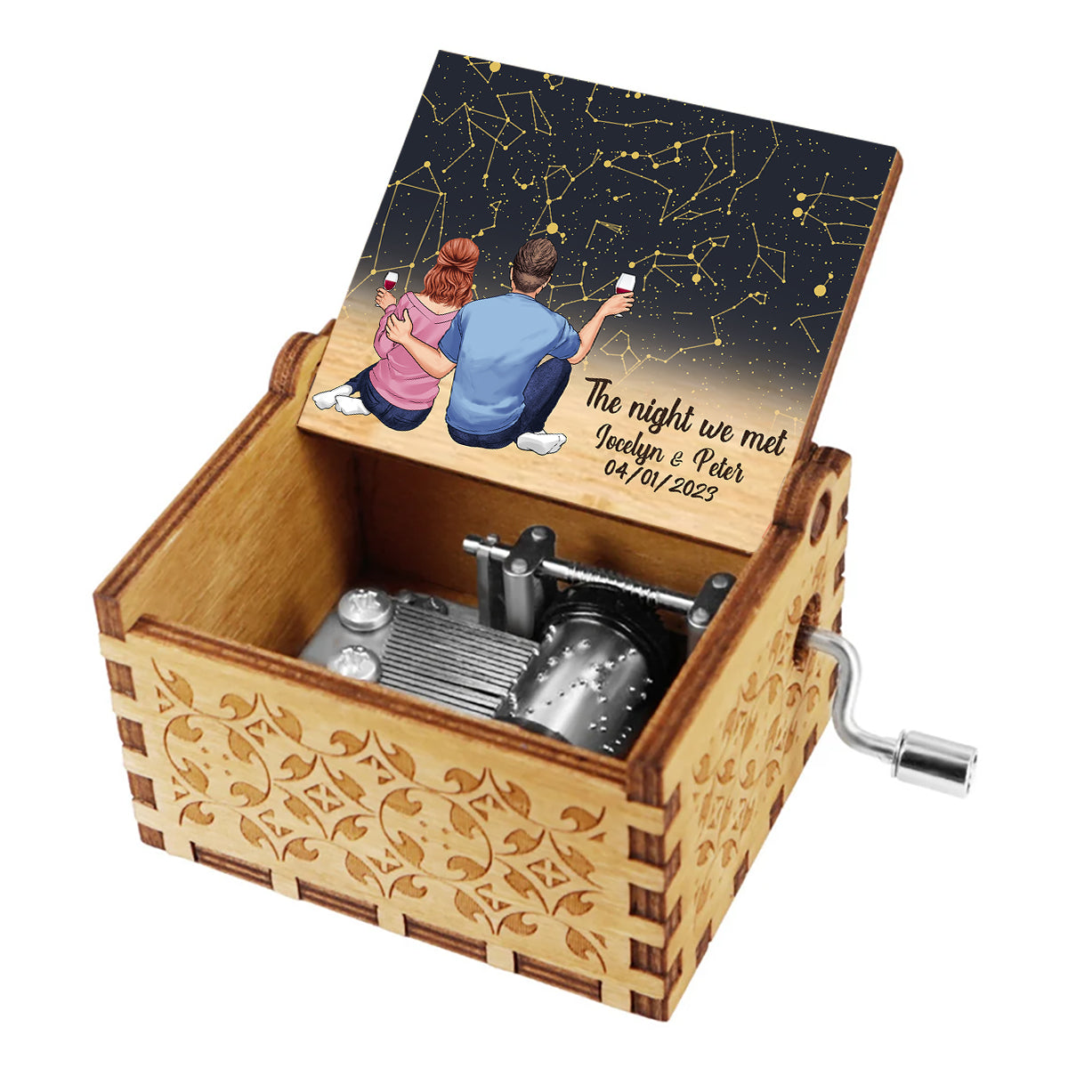 The Night We Met - Personalized Couple Hand Crank Music Box