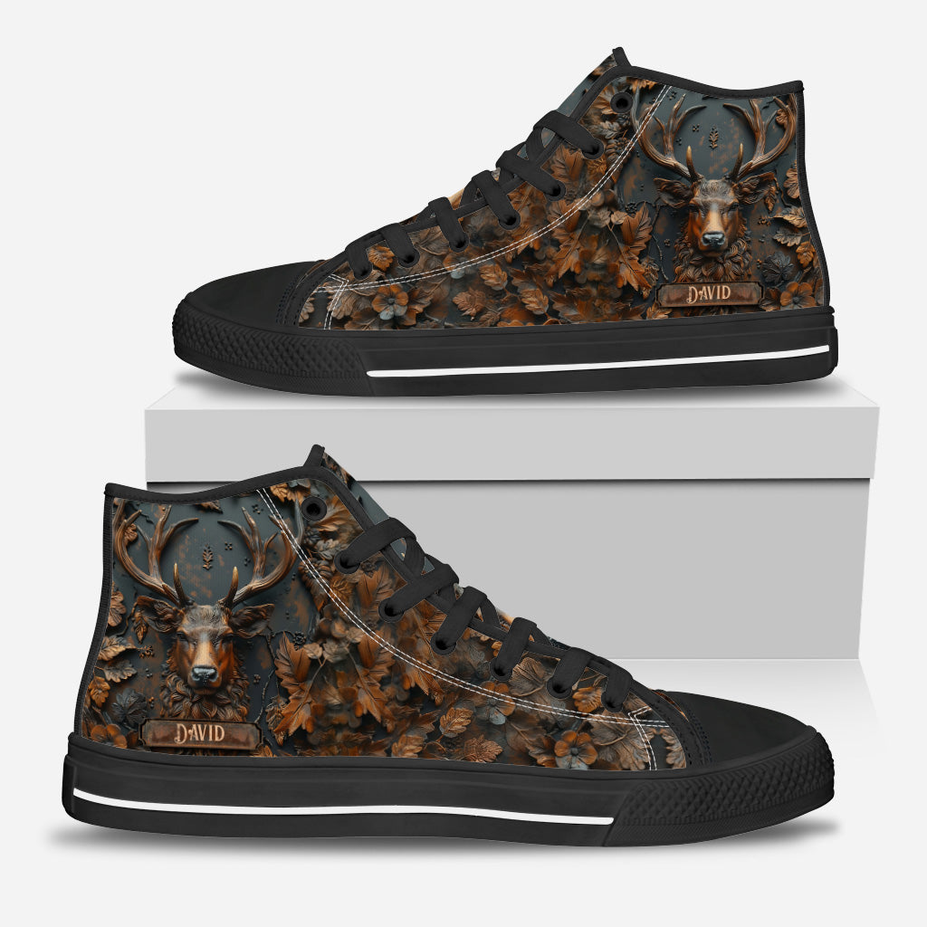 Stunning Deer - Personalized Hunting High Top Shoes
