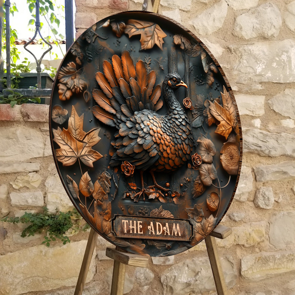 Atemberaubendes Hirschmotiv – Personalisiertes Jagdschild aus rundem Holz