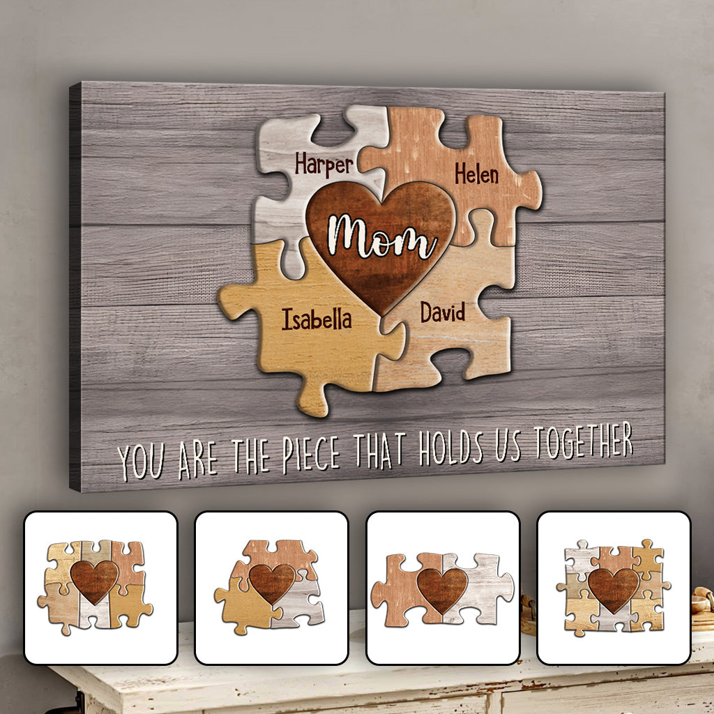 Du bist das, was uns zusammenhält – Personalisierte Leinwand und Poster für Mütter