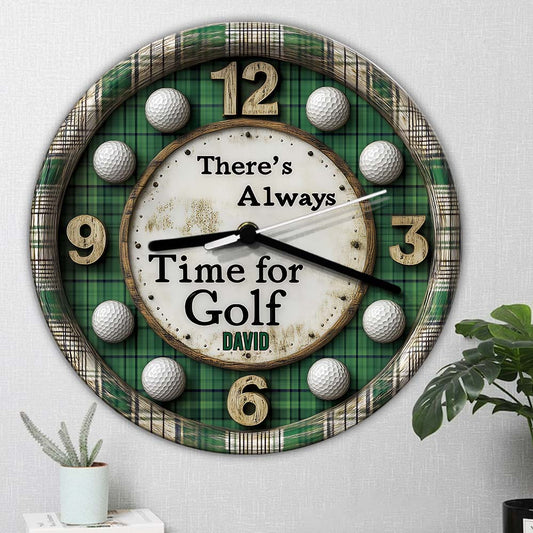 There's Always Time For Golf - Personalized Golf Wall Clock