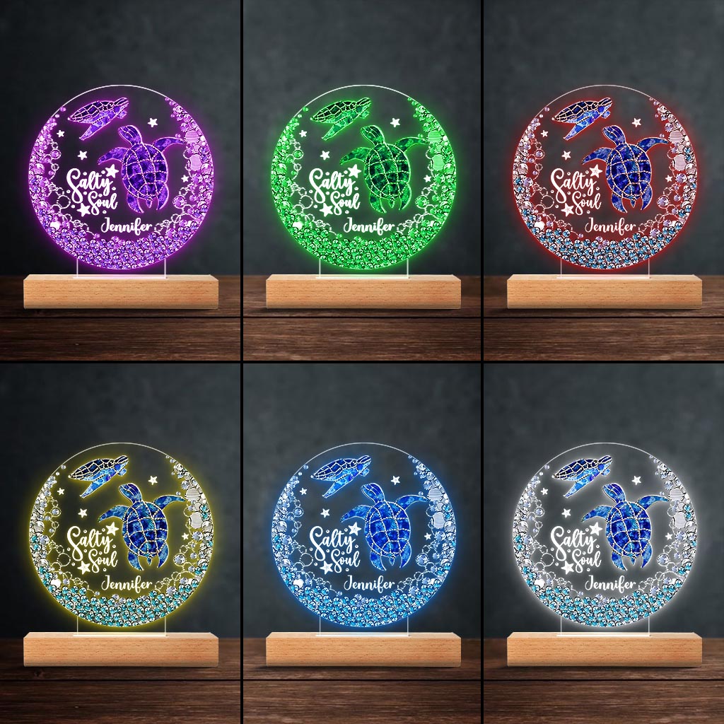 Salty Soul – Personalisierte, schildkrötenförmige Leuchtplatte