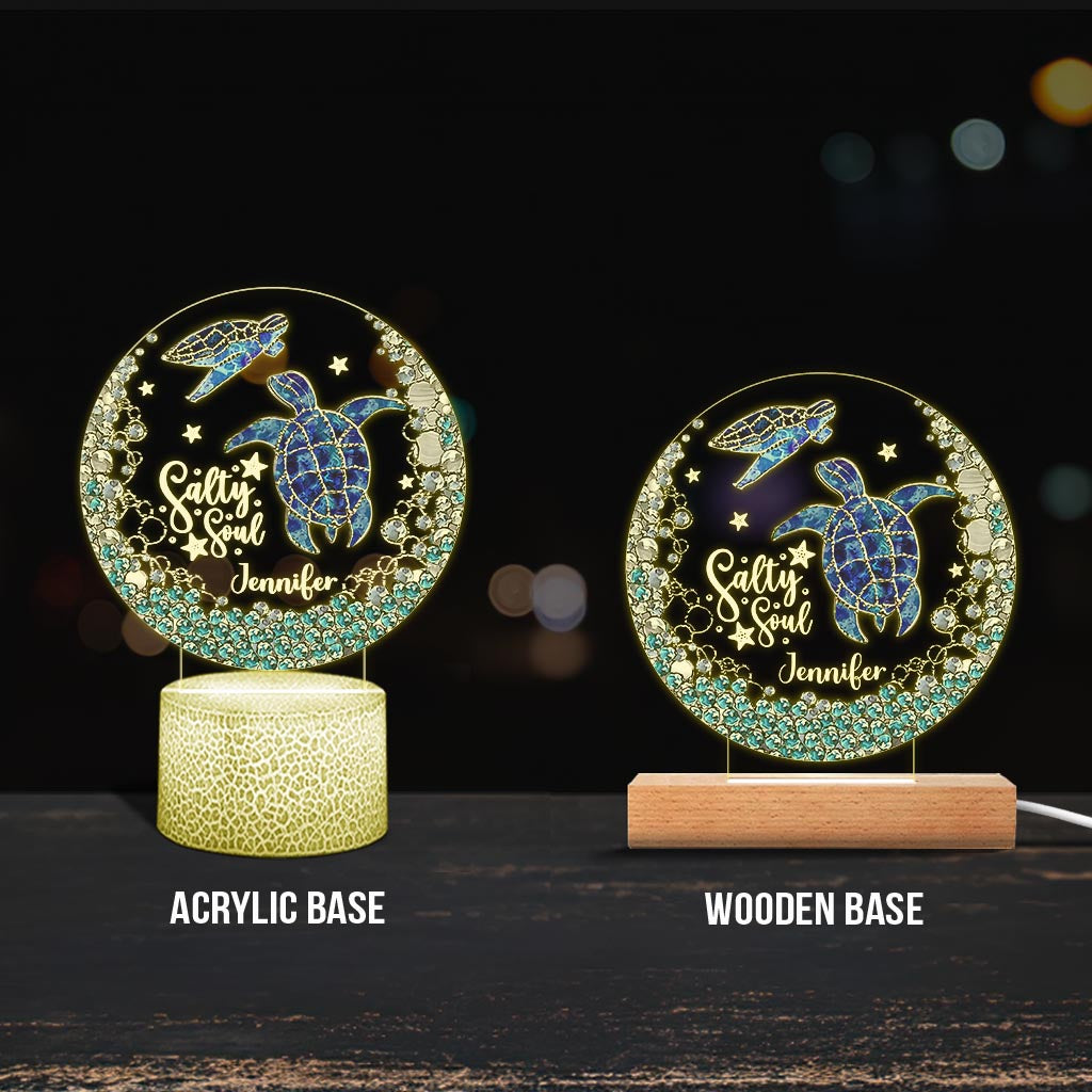 Salty Soul – Personalisierte, schildkrötenförmige Leuchtplatte