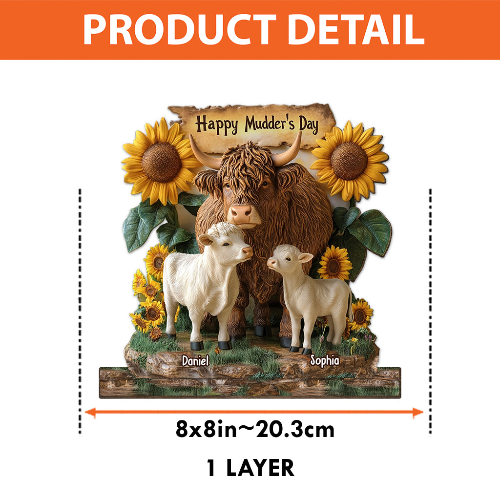 Alles Gute zum Muttertag – Personalisierte, einlagige, große, freistehende Torte