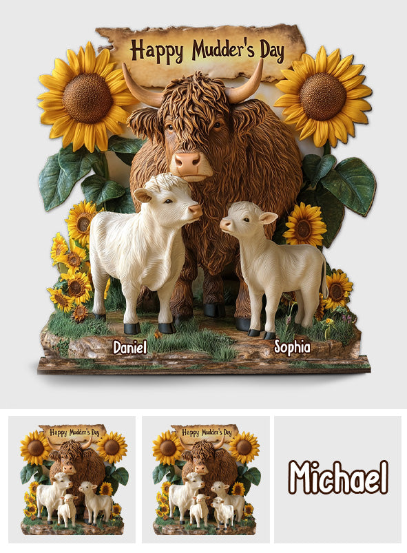 Alles Gute zum Muttertag – Personalisierte, einlagige, große, freistehende Torte