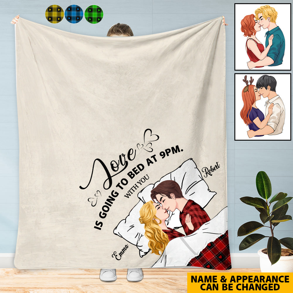 Liebe heißt: Mit dir um 21 Uhr ins Bett gehen – Geschenk für Ehefrau, Freund – Personalisierte Decke