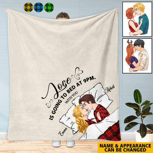 Liebe heißt: Mit dir um 21 Uhr ins Bett gehen – Geschenk für Ehefrau, Freund – Personalisierte Decke